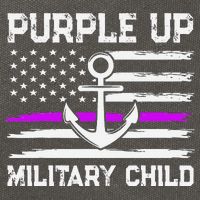 Purple Up For Military Child Month Cotton Canvas Backpack