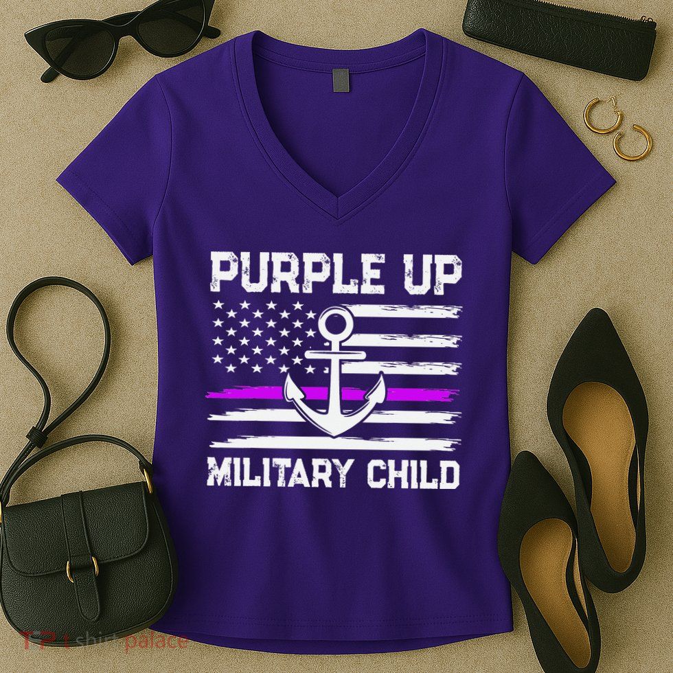 Purple Up For Military Child Month Women's V-Neck T-Shirt