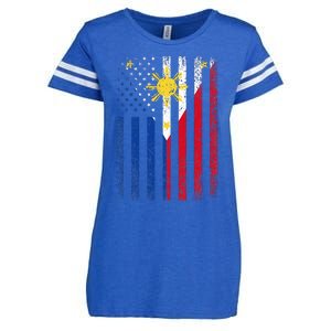 Philippines Usa Flag Enza Ladies Jersey Football T-Shirt