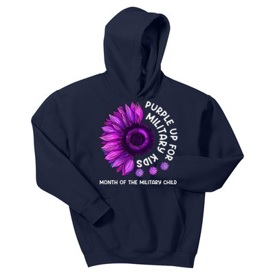 Purple Up For Military Sunflower For Military Kids Hoodie