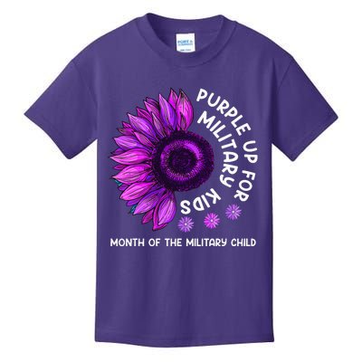 Purple Up For Military Sunflower For Military Kids T-Shirt