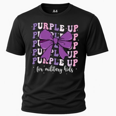 Purple Up For Military Girl Coquette Bow Military Child Performance Shirt
