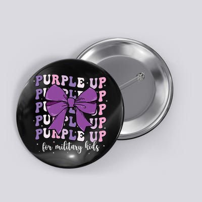Purple Up For Military Girl Coquette Bow Military Child Button
