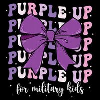 Purple Up For Military Girl Coquette Bow Military Child 16 in Basic Backpack