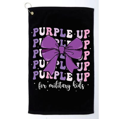 Purple Up For Military Girl Coquette Bow Military Child Golf Towel