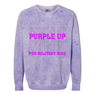 Purple Up For Military Child Month Colorblast Crewneck Sweatshirt