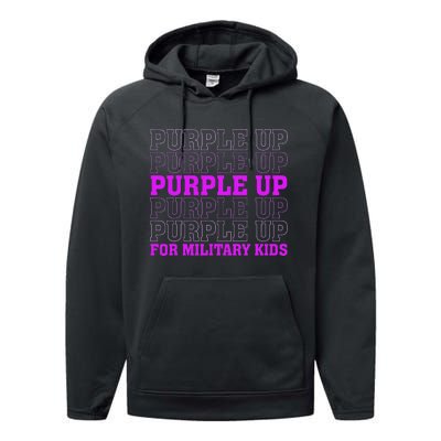 Purple Up For Military Child Month Performance Fleece Hoodie