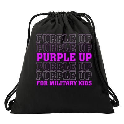 Purple Up For Military Child Month Drawstring Bag