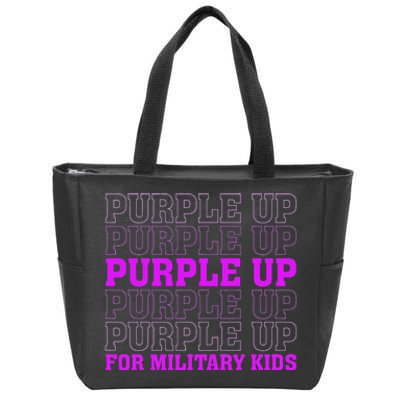 Purple Up For Military Child Month Zip Tote Bag