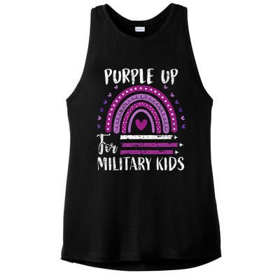 Purple Up For Military Child Month Ladies PosiCharge Tri-Blend Wicking Tank