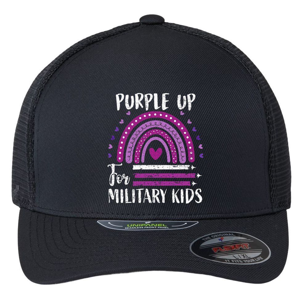Purple Up For Military Child Month Flexfit Unipanel Trucker Cap