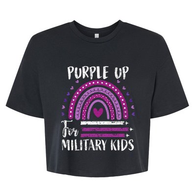 Purple Up For Military Child Month Bella+Canvas Jersey Crop Tee