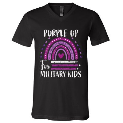 Purple Up For Military Child Month V-Neck T-Shirt