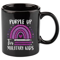 Purple Up For Military Child Month 11oz C Handle Ceramic Mug