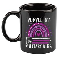 Purple Up For Military Child Month 11oz C Handle Ceramic Mug