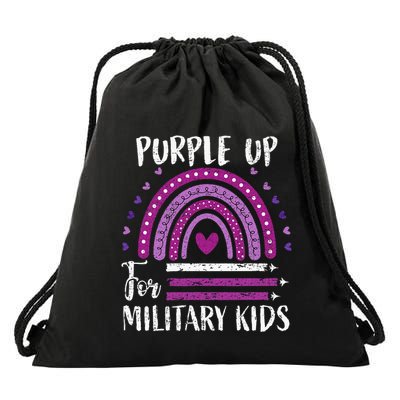 Purple Up For Military Child Month Drawstring Bag