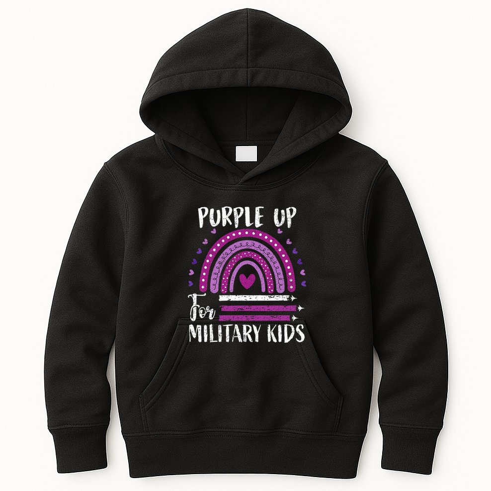 Purple Up For Military Child Month Kids Hoodie