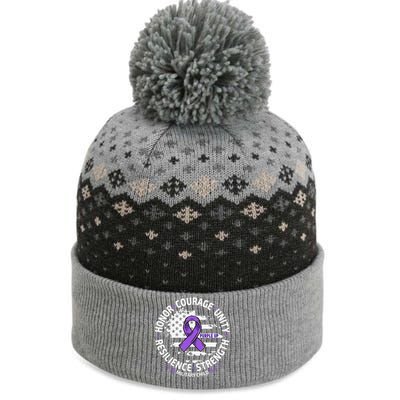 Purple Up For Military Child Us Flag Cool Military Child Month The Baniff Cuffed Pom Beanie