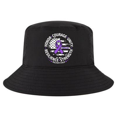 Purple Up For Military Child Us Flag Cool Military Child Month Cool Comfort Performance Bucket Hat