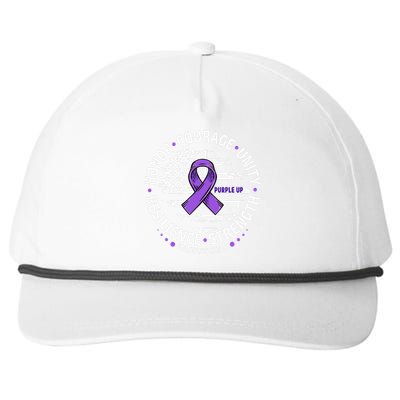 Purple Up For Military Child Us Flag Cool Military Child Month Snapback Five-Panel Rope Hat