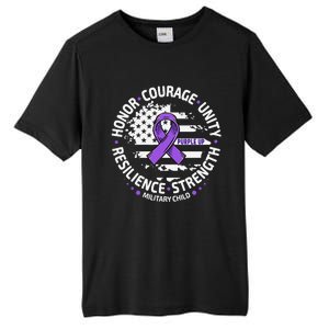 Purple Up For Military Child Us Flag Cool Military Child Month Tall Fusion ChromaSoft Performance T-Shirt