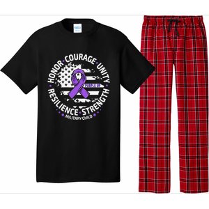 Purple Up For Military Child Us Flag Cool Military Child Month Pajama Set