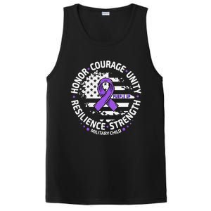 Purple Up For Military Child Us Flag Cool Military Child Month PosiCharge Competitor Tank