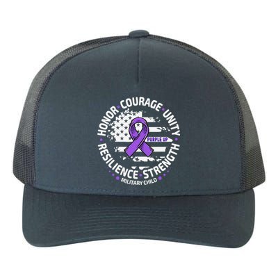 Purple Up For Military Child Us Flag Cool Military Child Month Yupoong Adult 5-Panel Trucker Hat