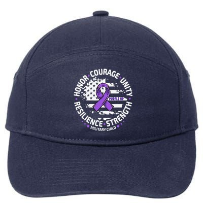 Purple Up For Military Child Us Flag Cool Military Child Month 7-Panel Snapback Hat