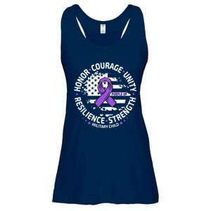 Purple Up For Military Child Us Flag Cool Military Child Month Ladies Essential Flowy Tank