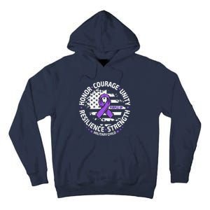 Purple Up For Military Child Us Flag Cool Military Child Month Tall Hoodie