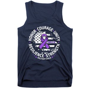 Purple Up For Military Child Us Flag Cool Military Child Month Tank Top