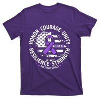 Purple Up For Military Child Us Flag Cool Military Child Month T-Shirt