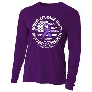 Purple Up For Military Child Us Flag Cool Military Child Month Cooling Performance Long Sleeve Crew