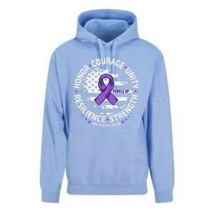 Purple Up For Military Child Us Flag Cool Military Child Month Unisex Surf Hoodie