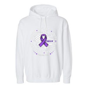 Purple Up For Military Child Us Flag Cool Military Child Month Garment-Dyed Fleece Hoodie