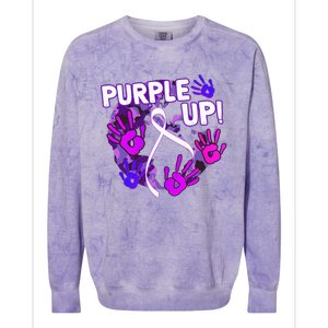 Purple Up For Military Month Of The Military Child Colorblast Crewneck Sweatshirt