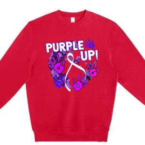 Purple Up For Military Month Of The Military Child Premium Crewneck Sweatshirt