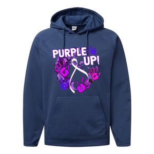 Purple Up For Military Month Of The Military Child Performance Fleece Hoodie