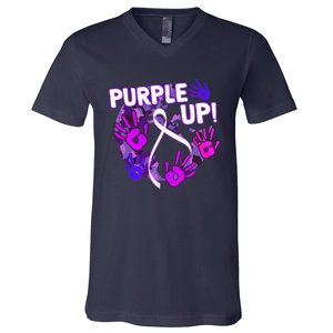 Purple Up For Military Month Of The Military Child V-Neck T-Shirt