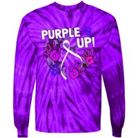 Purple Up For Military Month Of The Military Child Tie-Dye Long Sleeve Shirt