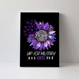 Purple Up For Military Child Sunflower Military Child Month Canvas