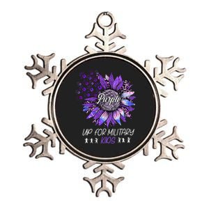 Purple Up For Military Child Sunflower Military Child Month Metallic Star Ornament