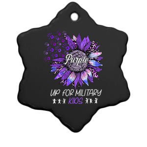 Purple Up For Military Child Sunflower Military Child Month Ceramic Star Ornament