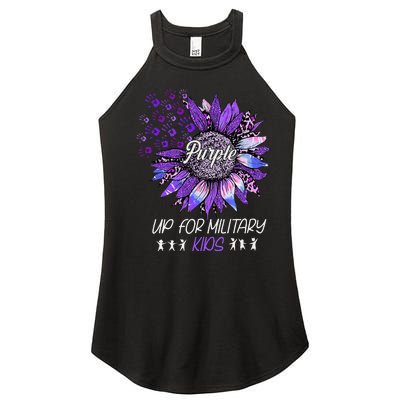 Purple Up For Military Child Sunflower Military Child Month Women’s Perfect Tri Rocker Tank