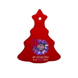 Purple Up For Military Child Sunflower Military Child Month Ceramic Tree Ornament