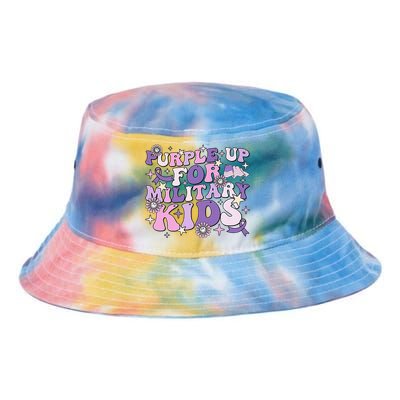 Purple Up For Military Child Cute Groovy Military Child Month Tie Dye Newport Bucket Hat