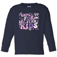 Purple Up For Military Child Cute Groovy Military Child Month Toddler Long Sleeve Shirt