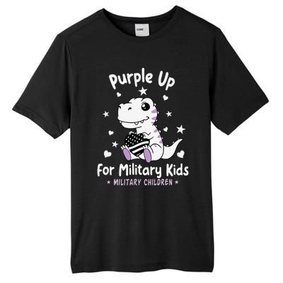 Purple Up For Military Ki.Ds Month Military Child Dinosaur Tall Fusion ChromaSoft Performance T-Shirt