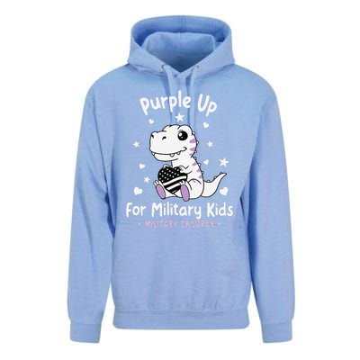 Purple Up For Military Ki.Ds Month Military Child Dinosaur Unisex Surf Hoodie